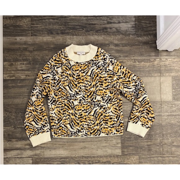 Rachel Comey Target Sz XS Cropped Sweater Long Sleeve Wool Blend Animal Print - Picture 1 of 4